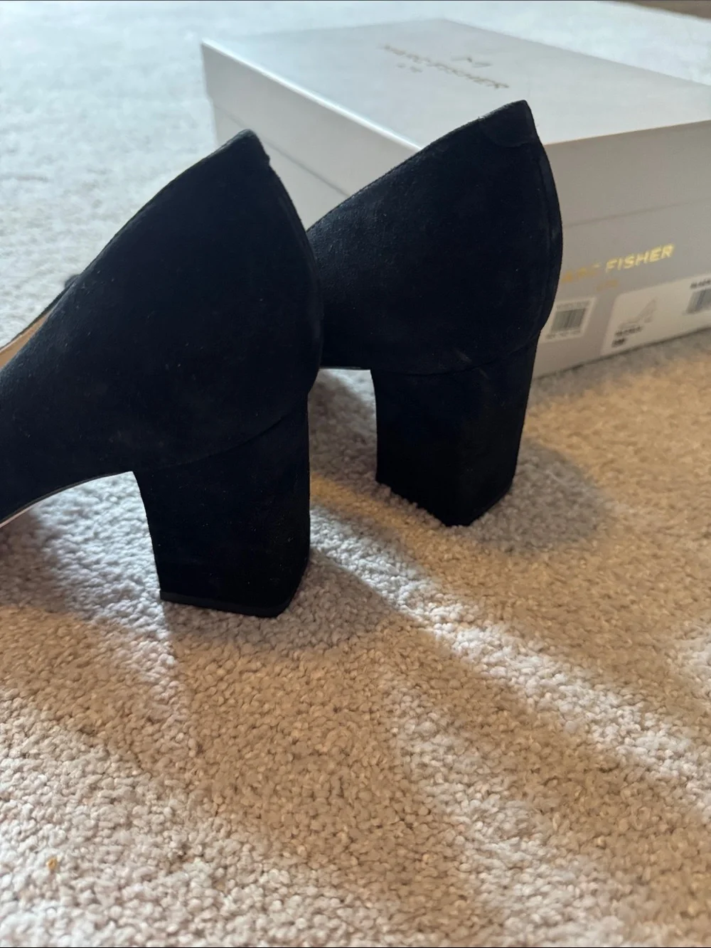 Marc Fisher Black Suede Pointed Toe Pumps
